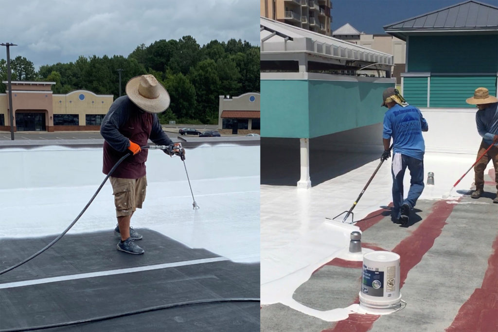 Spraying and rolling silicone roof coatings are the two most common ways to apply it.