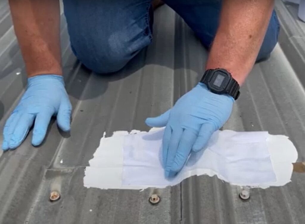 Three-course seam prep on metal roof